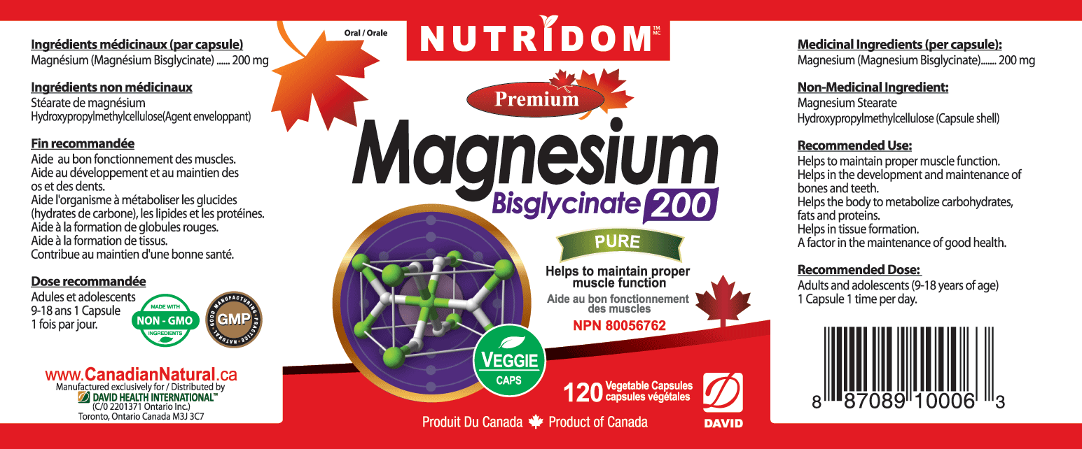 NUTRIDOM MAGNESIUM BISGLYCINATE 200