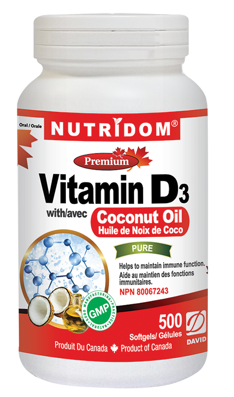 NUTRIDOM Vitamin D3 1000 IU 500 Softgels