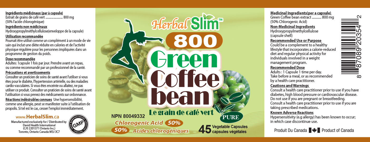 HerbalSlim GREEN COFFEE BEAN 800(50% CHLOROGENIC ACID)