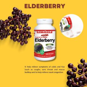 Nutridom Elderberry Cold & Flu Relief 120 Vcaps - Image 3