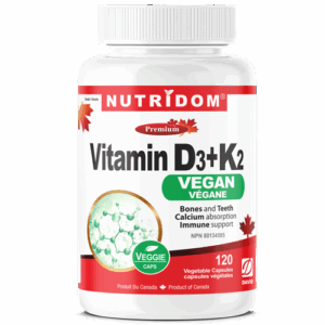 Nutridom Vegan Vitamin D3+K2 120Vcaps