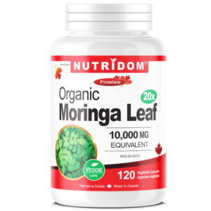 Nutridom Organic Moringa Leaf 20x 500mg 120 Vegetable Capsules