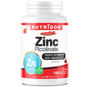 Nutridom Zinc Picolinate 25mg 180 Vegetable Capsules