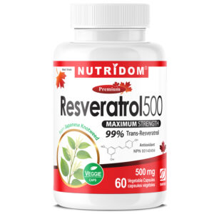 Nutridom Resveratrol 500mg Maximum Strength 60 Vegetable Capsules